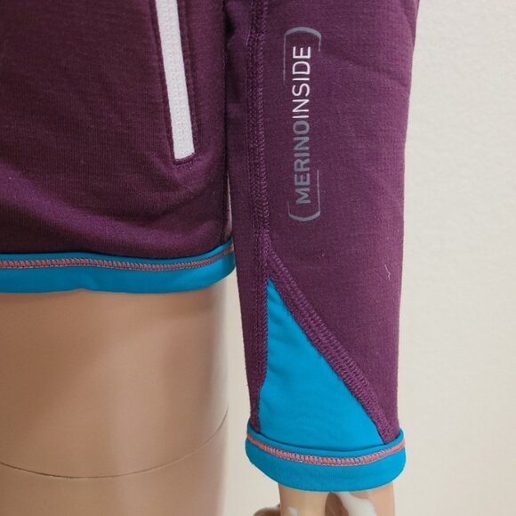 ORTOVOX FLEECE KNIT PLUS HOODIE ZIP-UP WOMEN'S FITTED MERINO INSIDE WOOL sz S - Picture 6 of 9